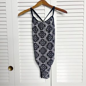 TYR one piece racerback swimsuit black and white size medium